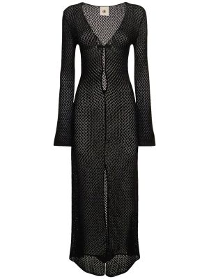 Pamučna midi haljina The Garment crna