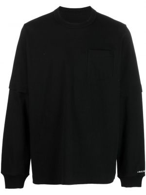Пуловер с принт Sacai черно