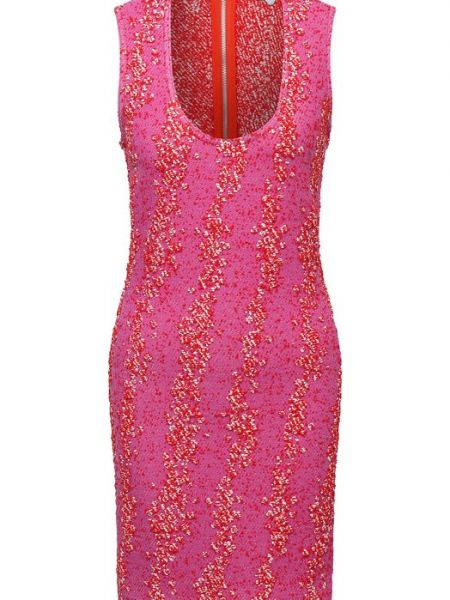 Платье из вискозы Bottega Veneta розовое