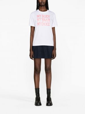 T-shirt avec imprimé slogan en coton à imprimé Chiara Ferragni blanc