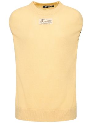 Вълнен пуловер без ръкави Raf Simons жълто