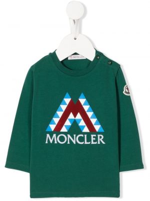 T-shirt con stampa a maniche lunghe Moncler Enfant verde