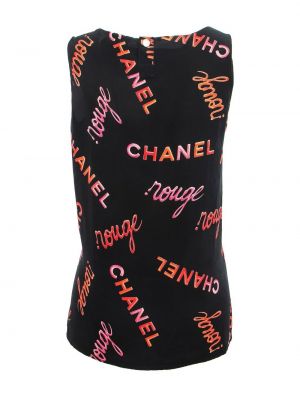 Seiden bluse mit print Chanel Pre-owned schwarz