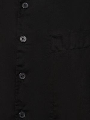 Camisa de algodón drapeado Yohji Yamamoto negro
