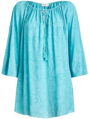 Μini φόρεμα με σχέδιο paisley παραλίας Etro μπλε