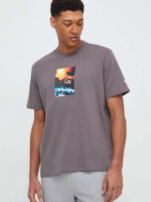 Koszulka bawełniana z nadrukiem Adidas Originals szara