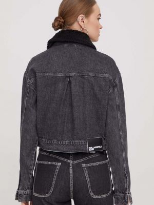 Oversized džínová bunda Karl Lagerfeld Jeans šedá