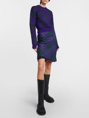 Vlněný svetr s argylovým vzorem Burberry fialový