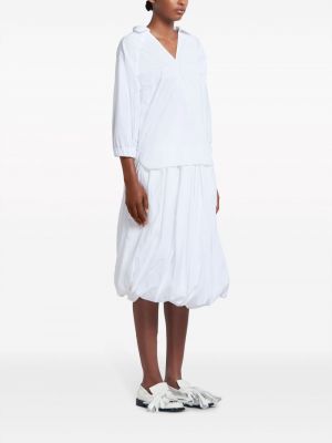 Bluse aus baumwoll mit v-ausschnitt Marni weiß