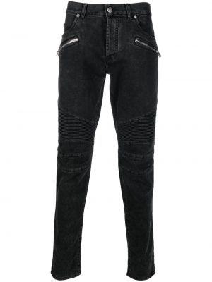 Jeans skinny taille basse Balmain noir