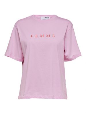 Relaxed fit marškinėliai Selected Femme violetinė