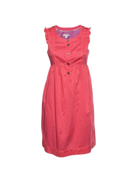Sukienka bawełniana retro Burberry Vintage czerwona