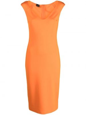 Коктейлна рокля с v-образно деколте Pinko оранжево