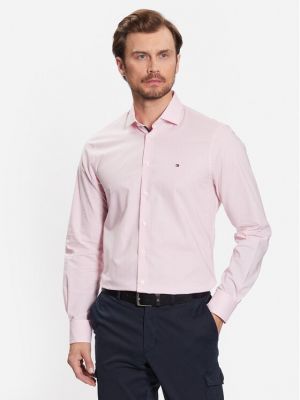 Риза slim Tommy Hilfiger розово