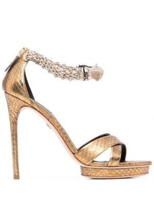 Sandale mit absatz Roberto Cavalli gold