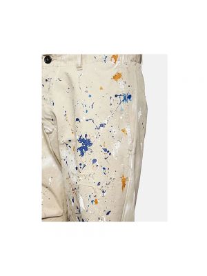 Pantalones rectos de algodón Dsquared2 beige