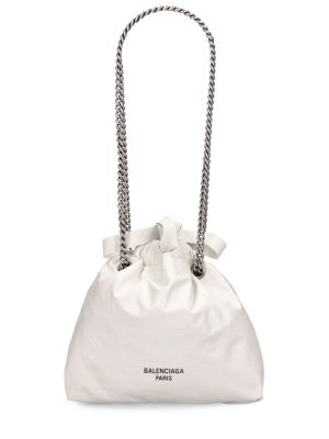 Kožená nákupná taška Balenciaga biela