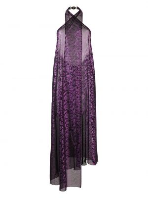 Robe en tricot à imprimé Versace noir