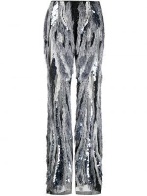 Pantalon à paillettes à imprimé Alberta Ferretti noir