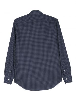 Taškuota medvilninė marškiniai Canali mėlyna