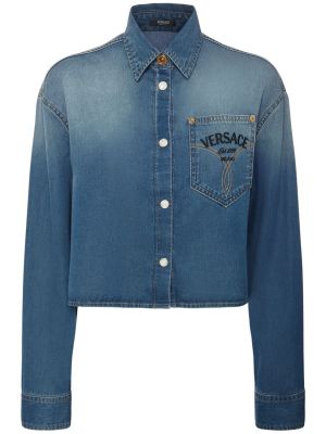 Džínová košile Versace modrá