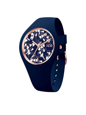 Zegarek w kwiatki Ice Watch niebieski