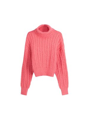 Пуловер Bershka розово