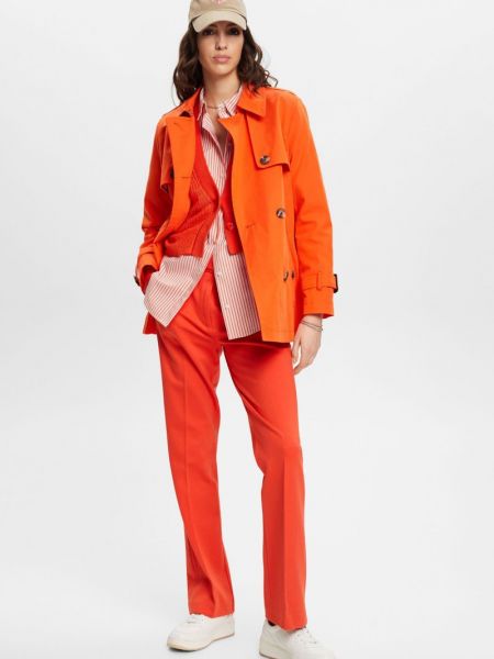 Krótki płaszcz Esprit pomarańczowy