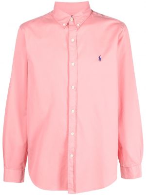 Siuvinėta marškiniai Polo Ralph Lauren rožinė
