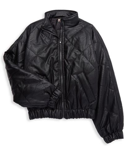 Стеганая кожаная куртка винтажная Vintage Havana, черная