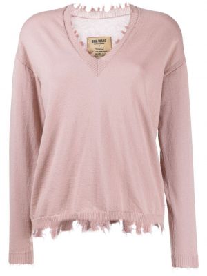 Kaschmir top mit fransen Uma Wang pink