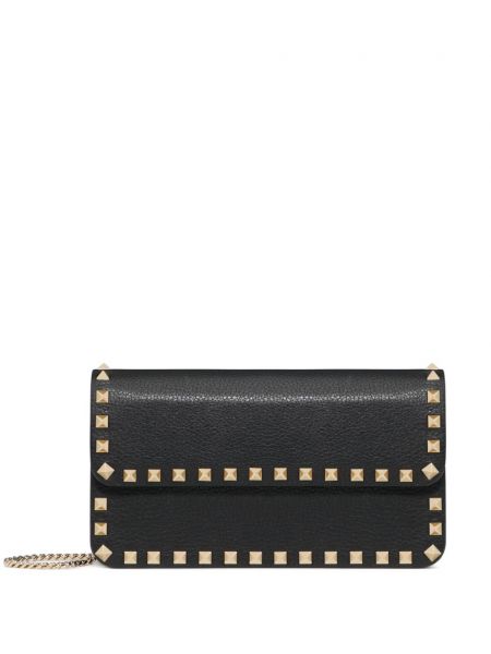 Læder clutch Valentino Garavani sort