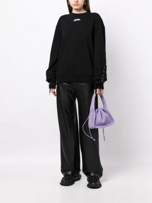 Bluza sznurowana bawełniana koronkowa Jean Paul Gaultier czarna