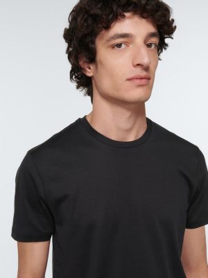 Bavlnené hodvábne tričko Tom Ford čierna