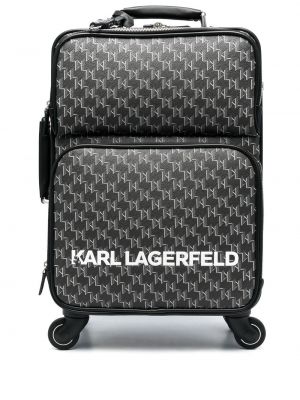 Βαλίτσα με σχέδιο Karl Lagerfeld μαύρο