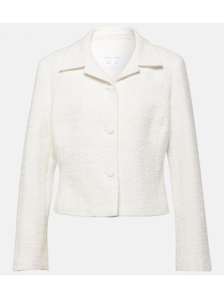 Giacca di cotone in tweed Proenza Schouler bianco