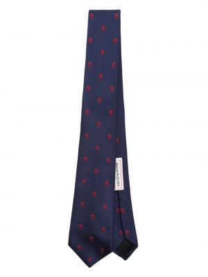 Jacquard kravata Alexander Mcqueen plava