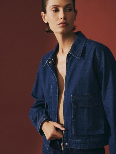 Джинсовая куртка с карманами Vila синяя