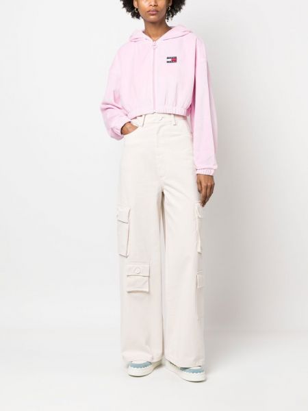 Hoodie mit reißverschluss Tommy Jeans pink
