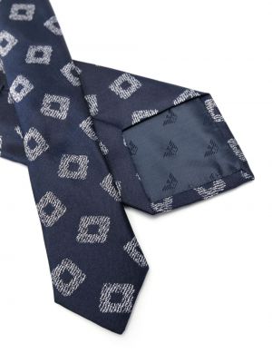 Jacquard seiden krawatte Emporio Armani blau