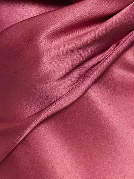 Drapírozott szatén hosszú ruha Alberta Ferretti rózsaszín