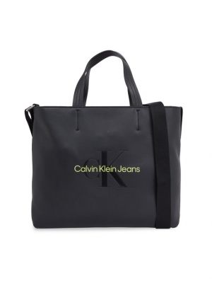 Slim fit nakupovalna torba Calvin Klein Jeans črna