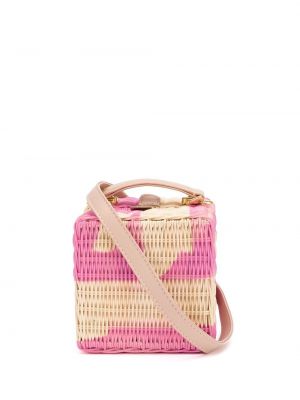 Плетени чанта тип „портмоне“ Natasha Zinko розово