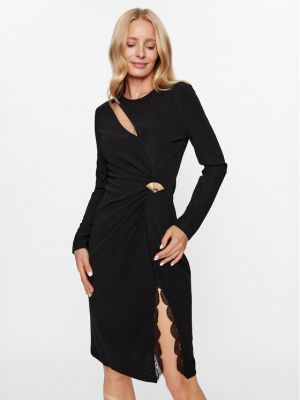 Jacquard haljina slim fit Karl Lagerfeld crna