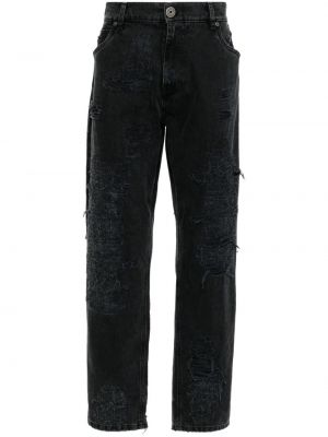 Jeans skinny effet usé slim Balmain noir