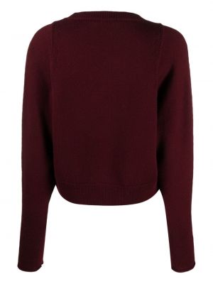 Vilnas džemperis ar apaļu kakla izgriezumu Nude sarkans