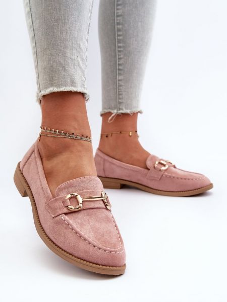 Pantofi loafer cu toc fără toc cu toc plat Kesi roz