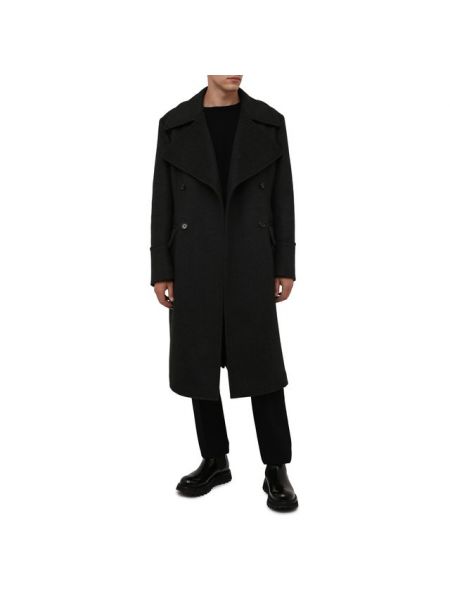 Шерстяное пальто Dolce & Gabbana серое