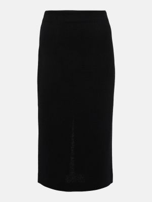 Vlnená midi sukňa Roland Mouret čierna