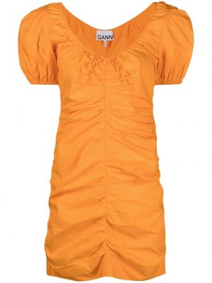 Obleka Ganni oranžna